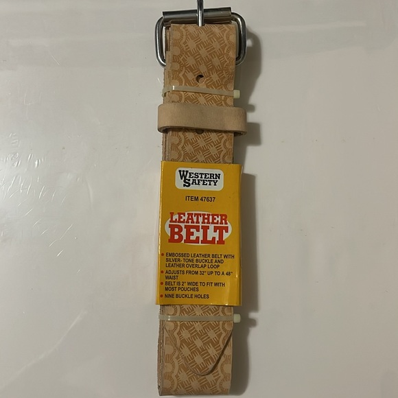 🔨Western Safety Leather Work Belt🪵Adjustable 32”-48” Waist,Heavy Duty Tool Belt - Picture 1 of 13